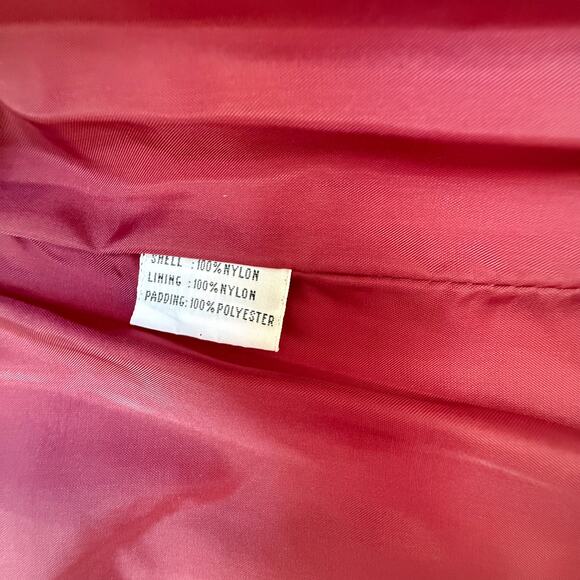 VTG 80s Deep North Puffer Jacket Mens sz S Burgundy Maroon Winter Quilted - Picture 6 of 7